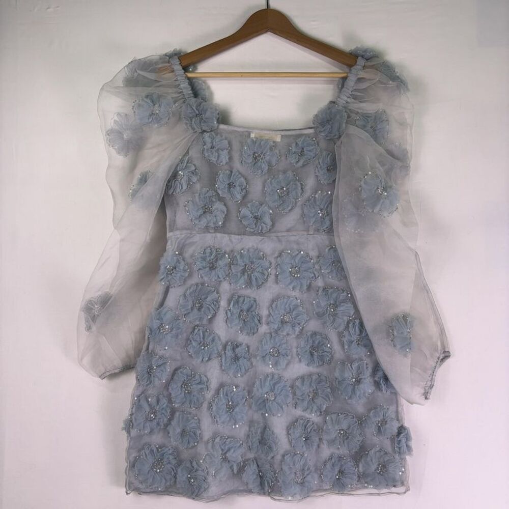 LoveShackFancy Puff-Sleeve Mini Dress - Picture 3 of 4